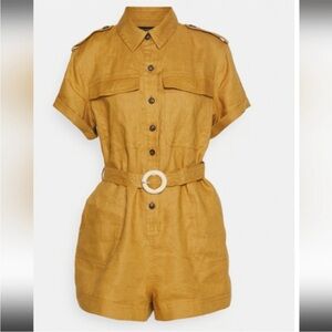 Banana Republic Safari Utility Romper Mustard Yellow
